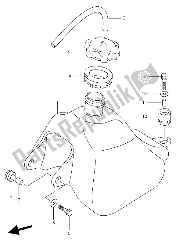 Tutte le parti per il Serbatoio Di Carburante del Suzuki LT A 50 Quadsport 2004