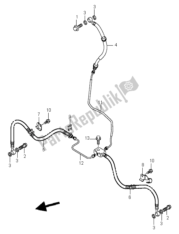 Tutte le parti per il Tubo Freno Anteriore del Suzuki LT A 400 Eiger 4X2 2005