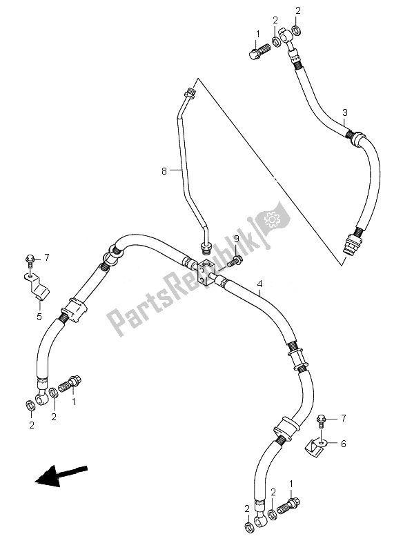 All parts for the Front Brake Hose of the Suzuki LT Z 250 Quadsport 2007