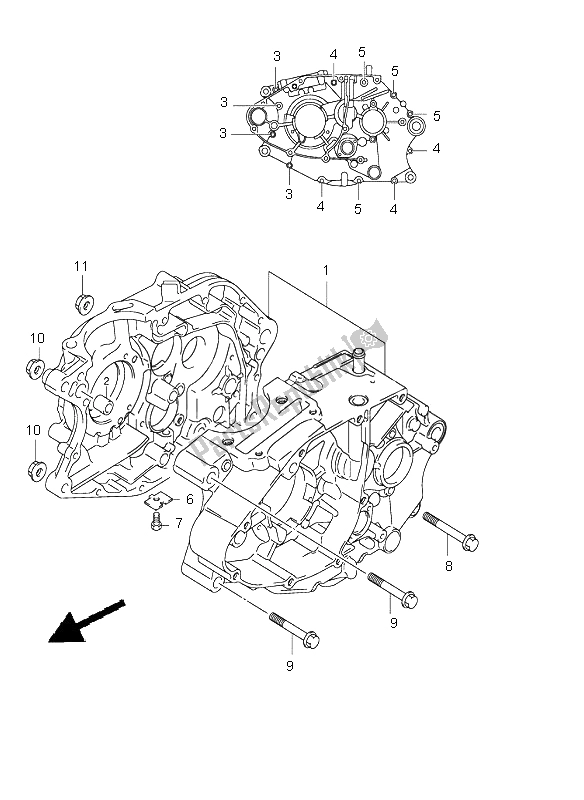 All parts for the Crankcase of the Suzuki RV 125 Vanvan 2004