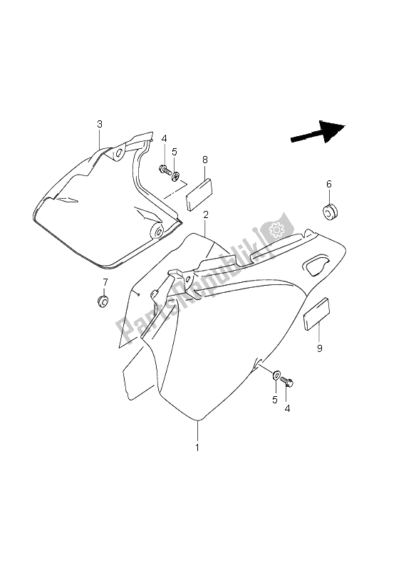 Tutte le parti per il Copertura Del Telaio del Suzuki DR Z 400S 2002