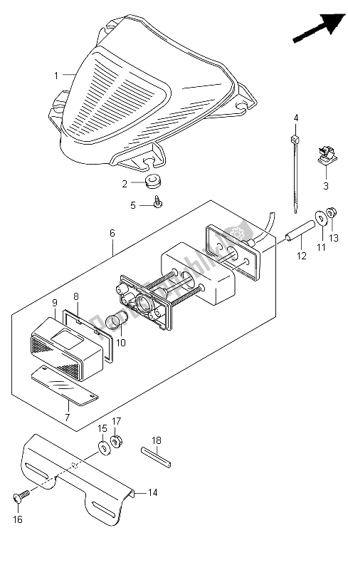 Toutes les pièces pour le Feu Arrière Combiné du Suzuki VZ 1500 Intruder 2009