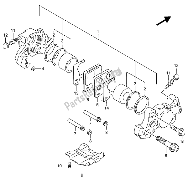 Tutte le parti per il Pinza Posteriore del Suzuki RF 900R 1994