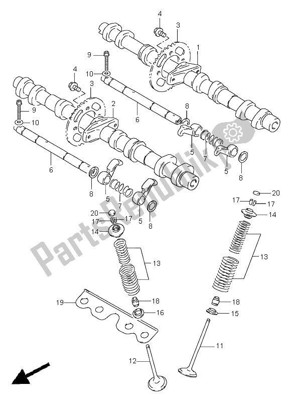 Todas las partes para árbol De Levas Y Válvula de Suzuki GSX 600F 1997