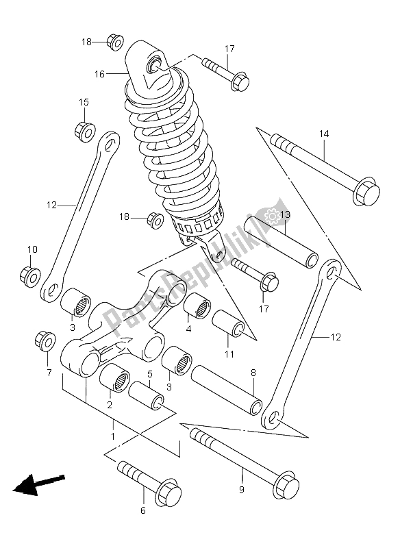 Todas las partes para Palanca De Amortiguación Trasera de Suzuki GSX 600F 1999