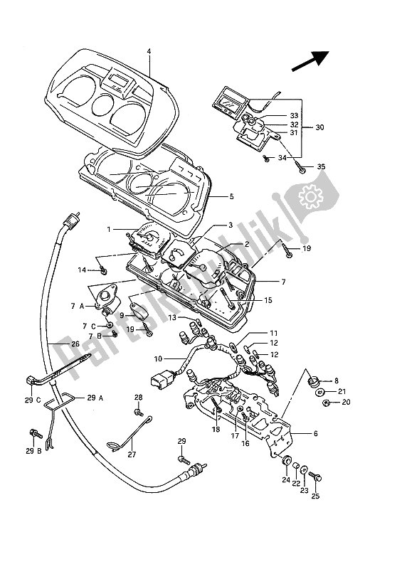 Todas las partes para Velocímetro de Suzuki GSX 1100F 1989