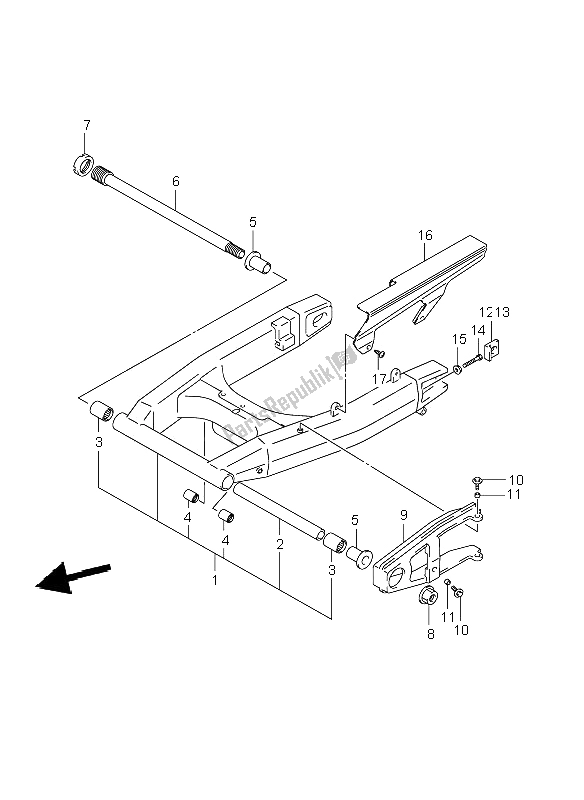 Todas las partes para Brazo Oscilante Trasero de Suzuki DL 1000 V Strom 2009