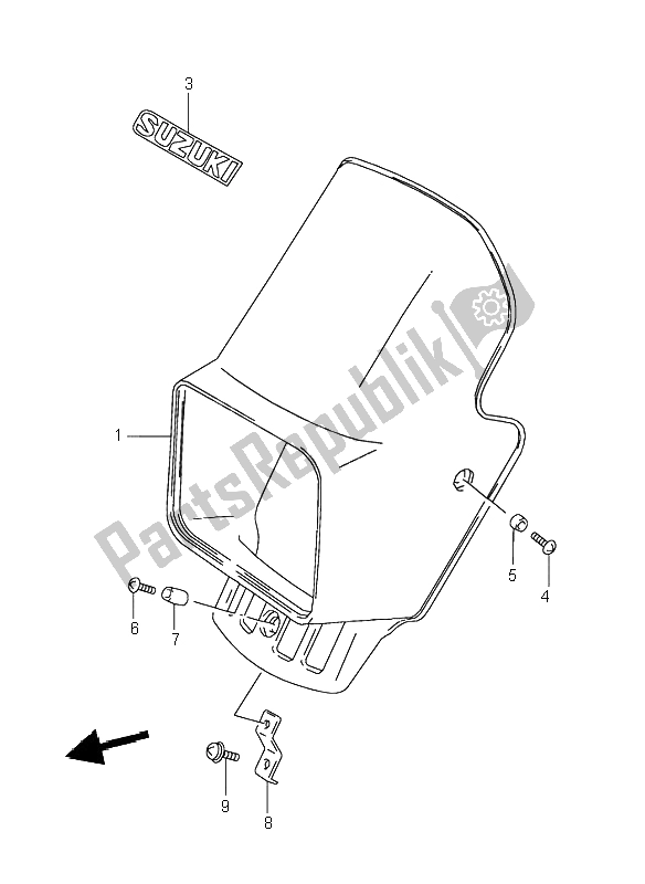 Tutte le parti per il Copertura Del Proiettore del Suzuki DR 350 SE 1998