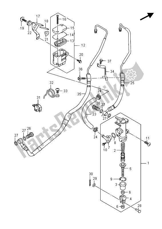 Tutte le parti per il Pompa Freno Posteriore (gsr750a) del Suzuki GSR 750A 2015