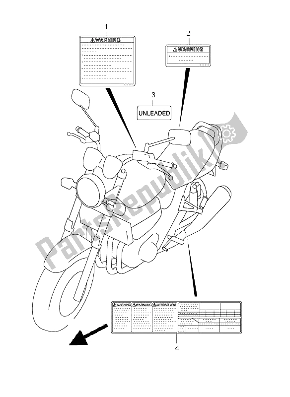 Toutes les pièces pour le étiquette du Suzuki GSX 1400 2003