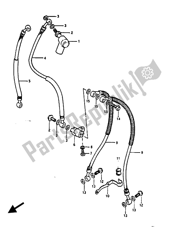 Tutte le parti per il Tubo Freno Anteriore del Suzuki GS 850G 1985