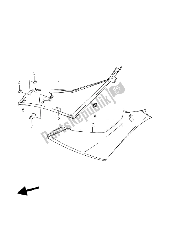 All parts for the Frame Side Cover of the Suzuki GSX R 1000 2007