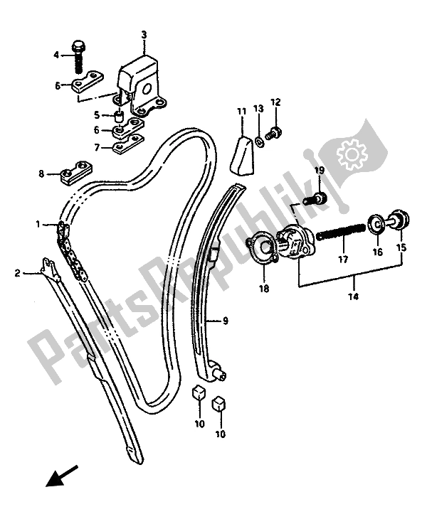 Toutes les pièces pour le Chaîne De Came du Suzuki GSX R 1100 1988