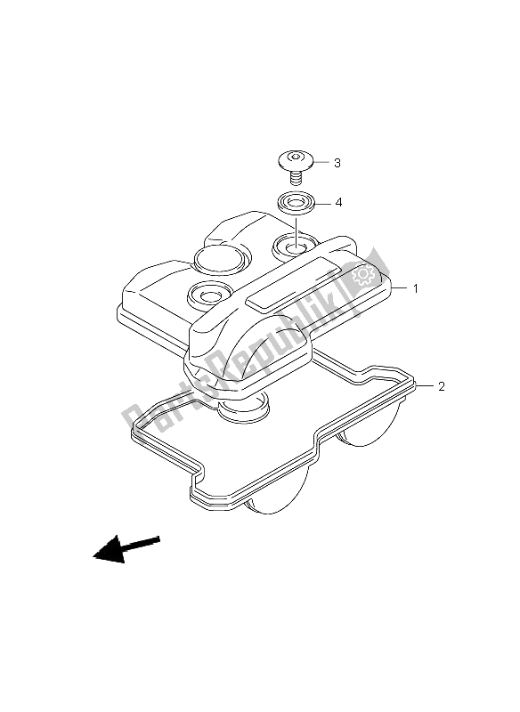 All parts for the Cylinder Head Cover of the Suzuki RM Z 250 2009