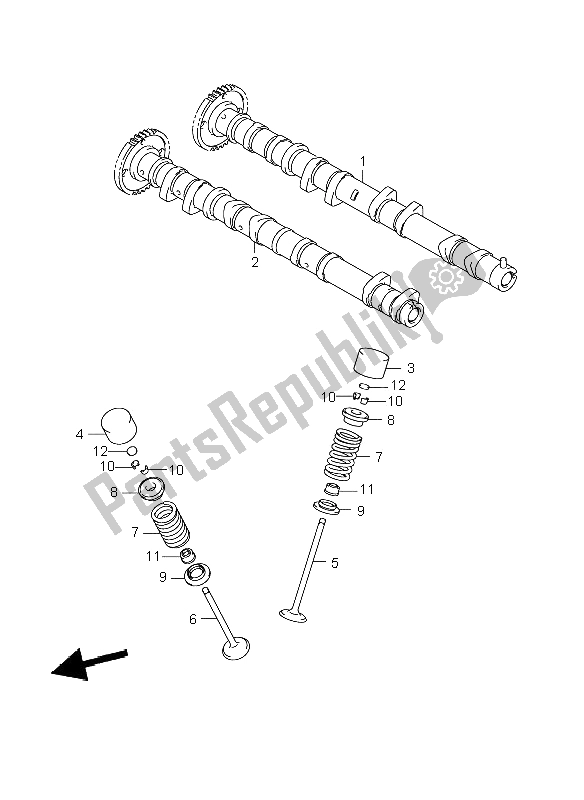 Todas as partes de árvore De Cames E Válvula do Suzuki GSX R 750 2006