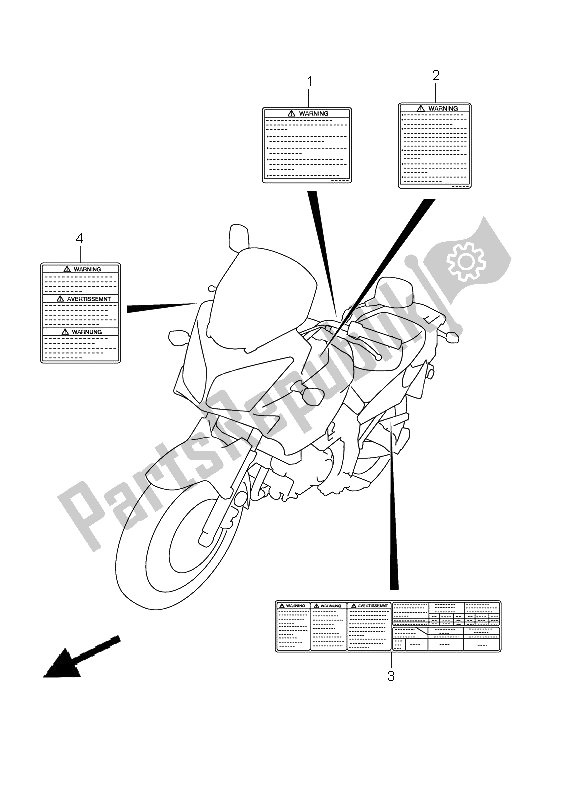 Tutte le parti per il Etichetta (dl650a E24) del Suzuki DL 650A V Strom 2011