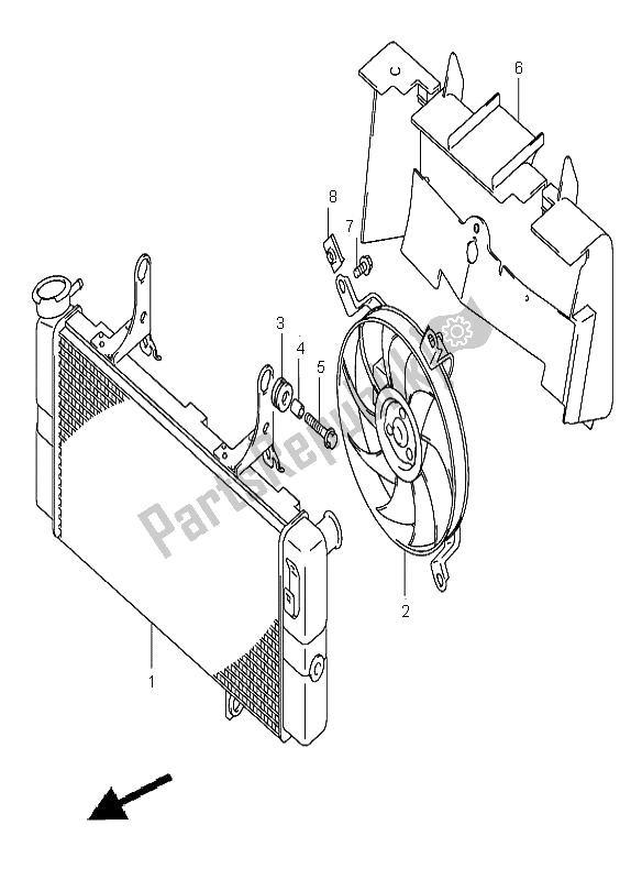 Todas las partes para Radiador de Suzuki DL 1000 V Strom 2003