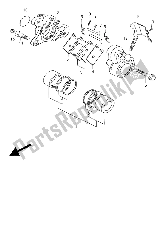 Todas as partes de Compasso De Calibre Frontal do Suzuki VS 1400 Intruder 2001