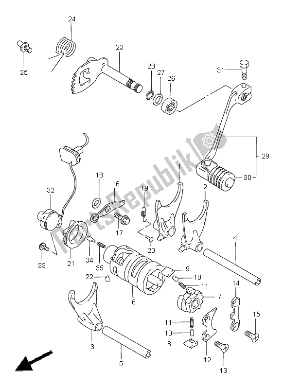 Alle onderdelen voor de Schakelen van de Suzuki DR 650 SE 1999