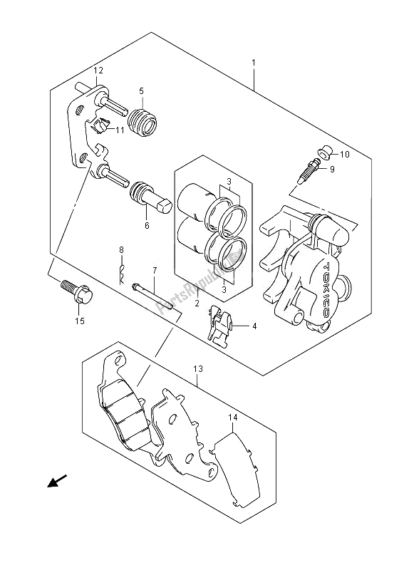 Toutes les pièces pour le étrier Avant du Suzuki RM 85 SW LW 2014