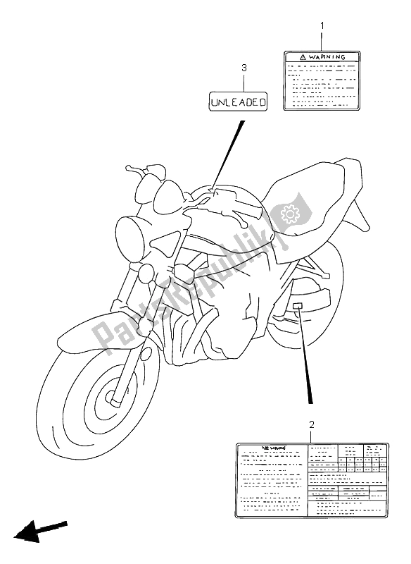 All parts for the Label of the Suzuki GSF 600N Bandit 1995