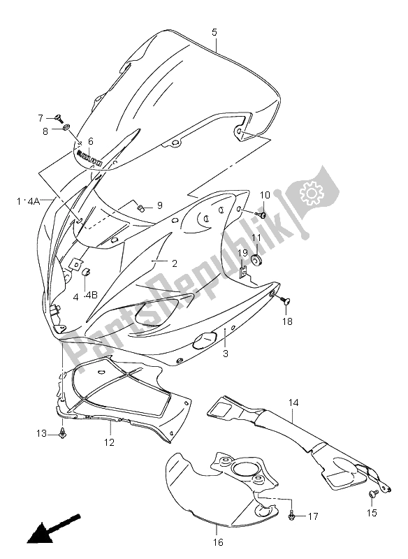 Toutes les pièces pour le Corps De Capotage du Suzuki GSX R 1000 2003