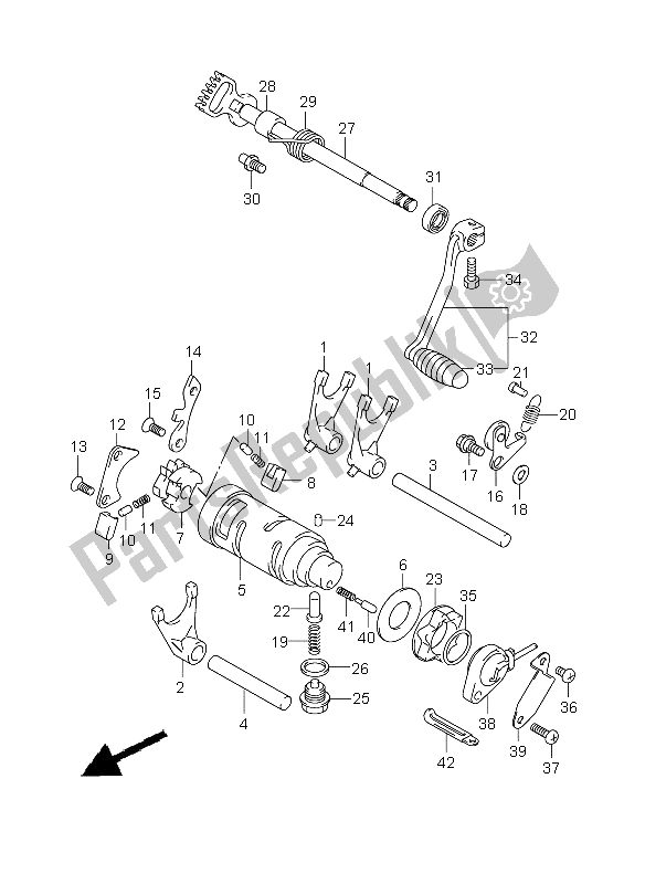 All parts for the Gear Shifting of the Suzuki RV 125 Vanvan 2009