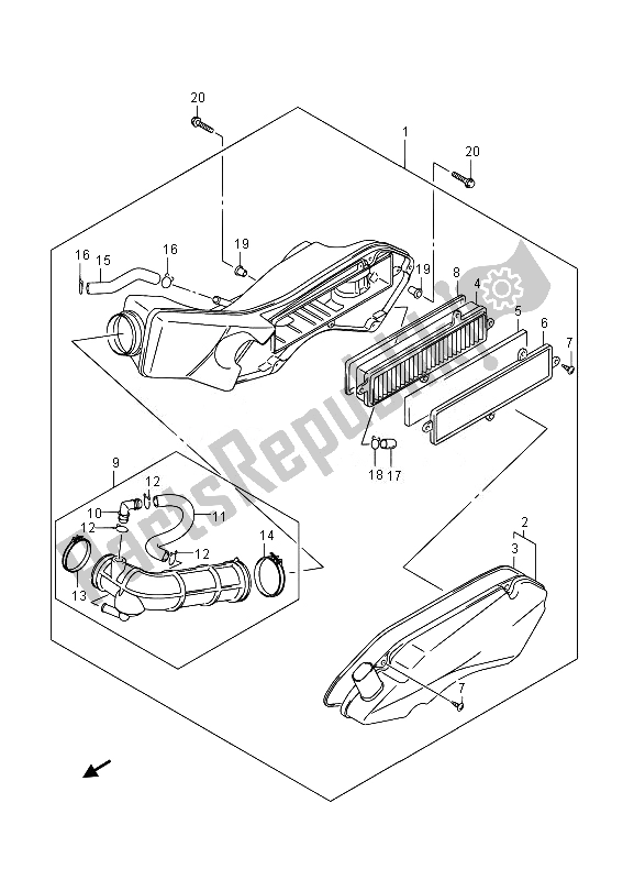 Tutte le parti per il Filtro Dell'aria del Suzuki UH 125A Burgman 2014