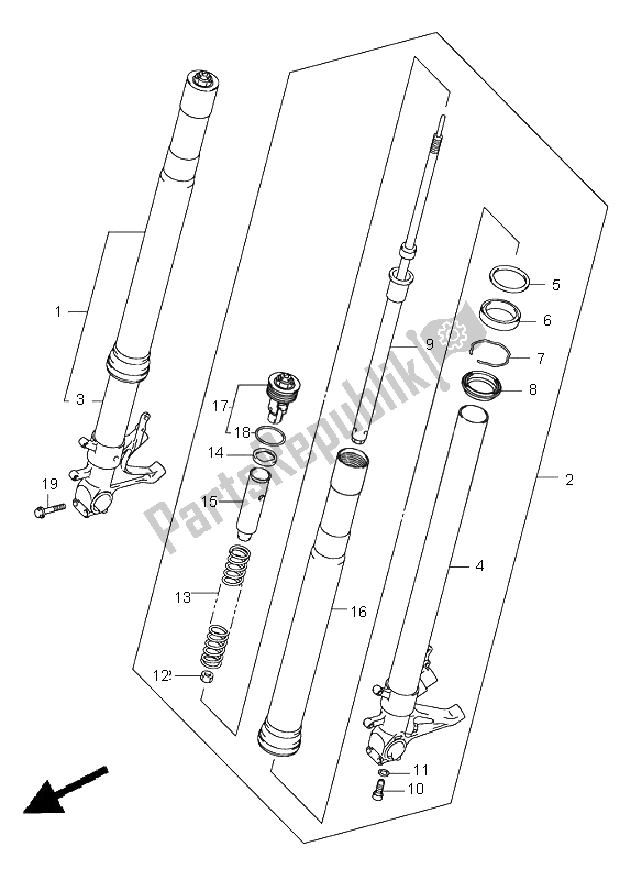 Toutes les pièces pour le Amortisseur Avant du Suzuki GSX R 1000 2003