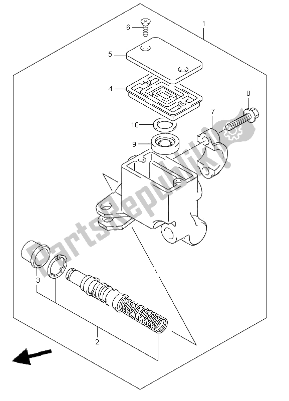 All parts for the Front Master Cylinder of the Suzuki LT F 250 Ozark 2005