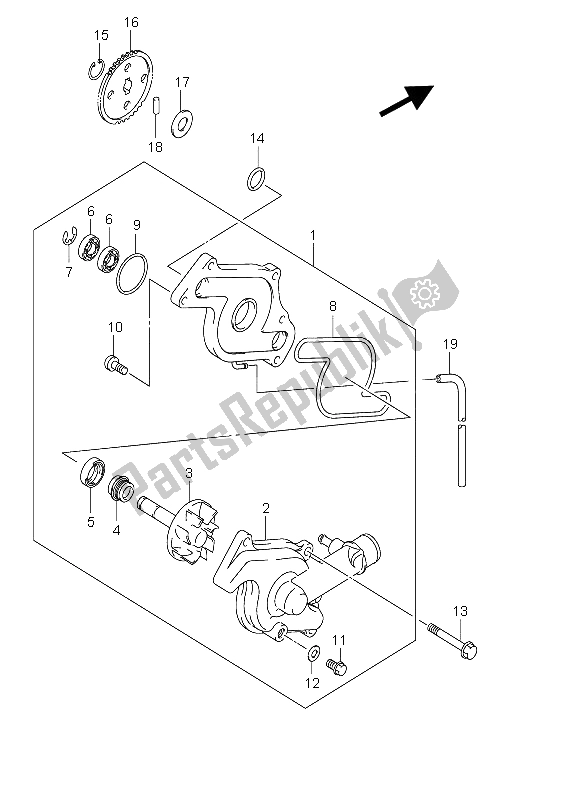 Tutte le parti per il Pompa Dell'acqua del Suzuki DL 650 V Strom 2004