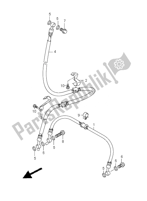 Tutte le parti per il Tubo Freno Anteriore (sfv650-u) del Suzuki SFV 650A Gladius 2010