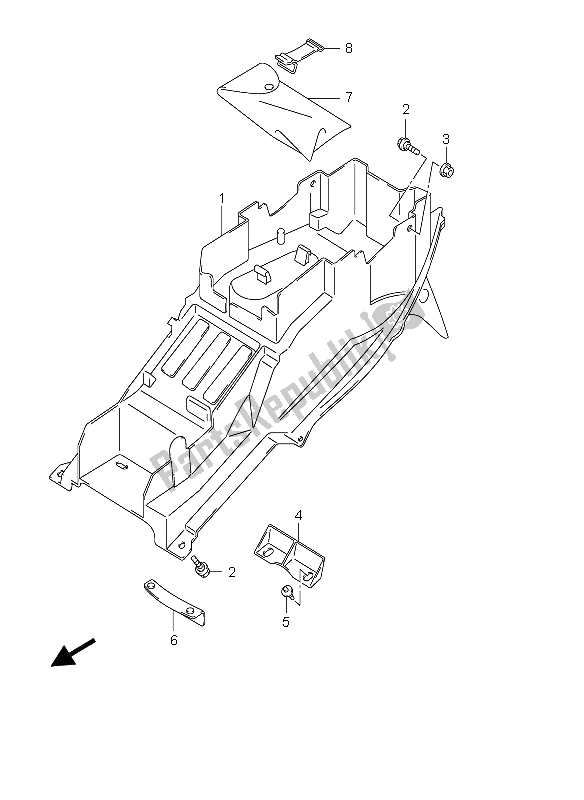 Todas las partes para Guardabarros Trasero de Suzuki GSX 1300R Hayabusa 2006