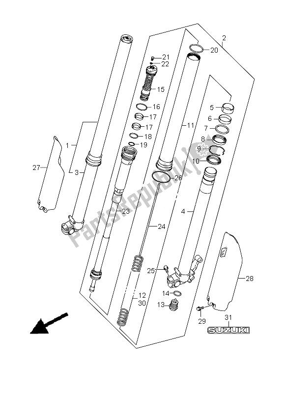 Tutte le parti per il Ammortizzatore Anteriore del Suzuki RM Z 450 2010