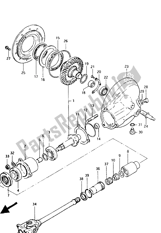 Todas las partes para Engranaje Final de Suzuki GS 1100G 1985