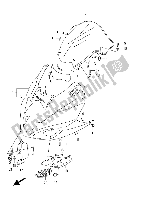 Tutte le parti per il Corpo Da Cowboy del Suzuki GSX 1250 FA 2012