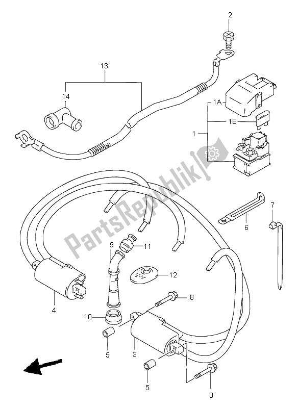 All parts for the Electrical of the Suzuki GSX 600F 2001