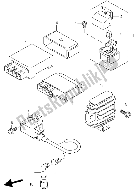 All parts for the Electrical of the Suzuki LT A 400 Eiger 4X2 2004