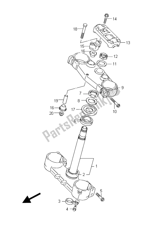 Tutte le parti per il Gambo Dello Sterzo del Suzuki RM Z 250 2011