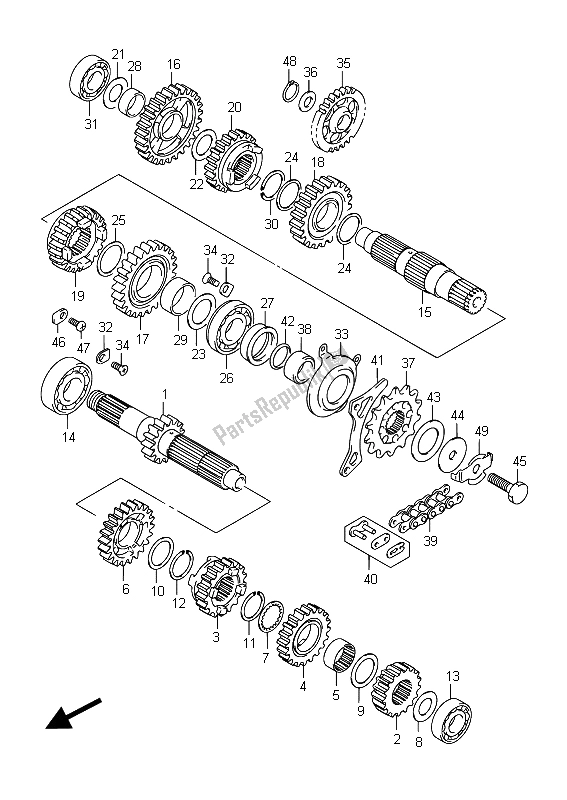 All parts for the Transmission of the Suzuki RM Z 450 2015