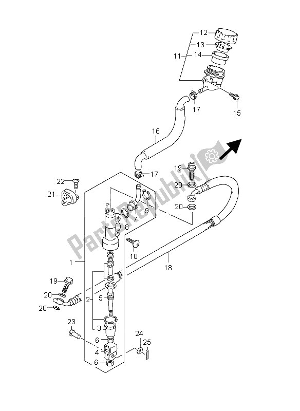 All parts for the Rear Master Cylinder (lw) of the Suzuki RM 85 SW LW 2012