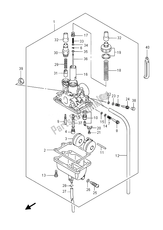 All parts for the Carburetor of the Suzuki DR Z 70 2014