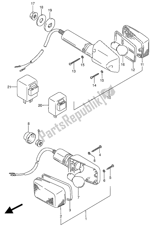 Tutte le parti per il Indicatore Di Direzione del Suzuki GS 500 EU 1991