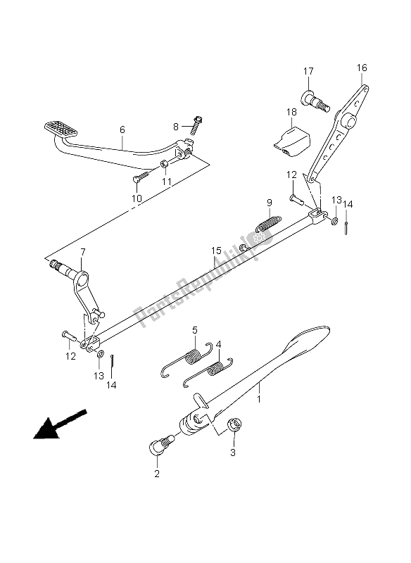 All parts for the Stand & Rear Brake of the Suzuki VZ 800Z Intruder 2008