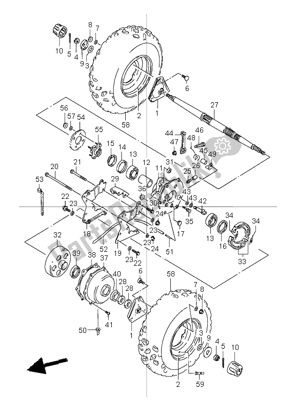 Todas as partes de Roda Traseira do Suzuki LT 80 Quadsport 2001