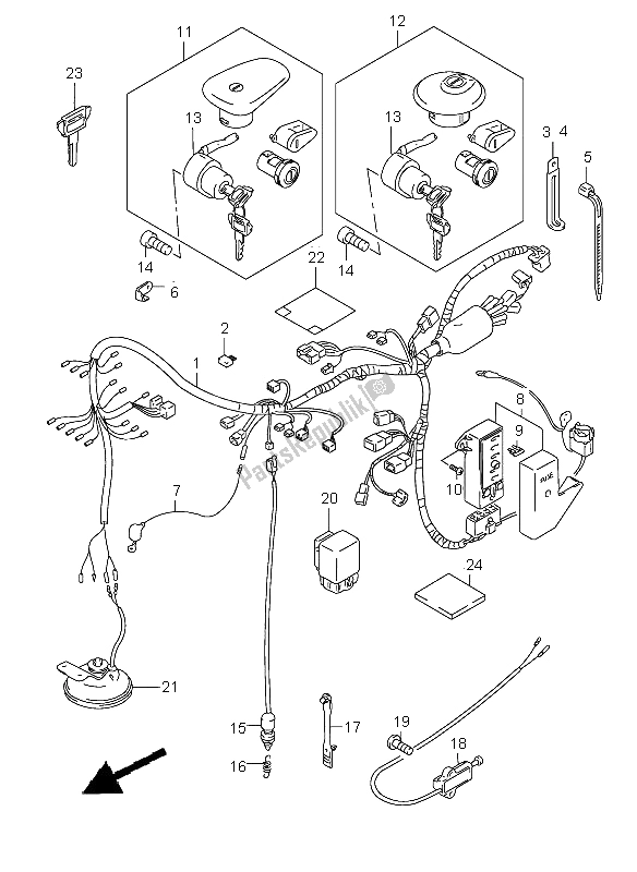 All parts for the Wiring Harness of the Suzuki VS 800 Intruder 2003