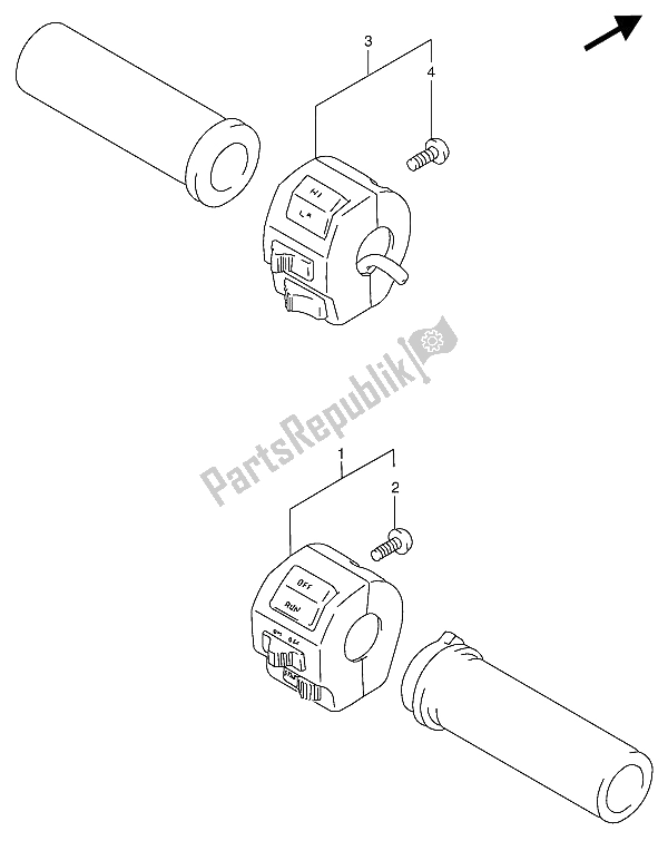 Toutes les pièces pour le Interrupteur De Poignée du Suzuki VS 800 GL Intruder 1994