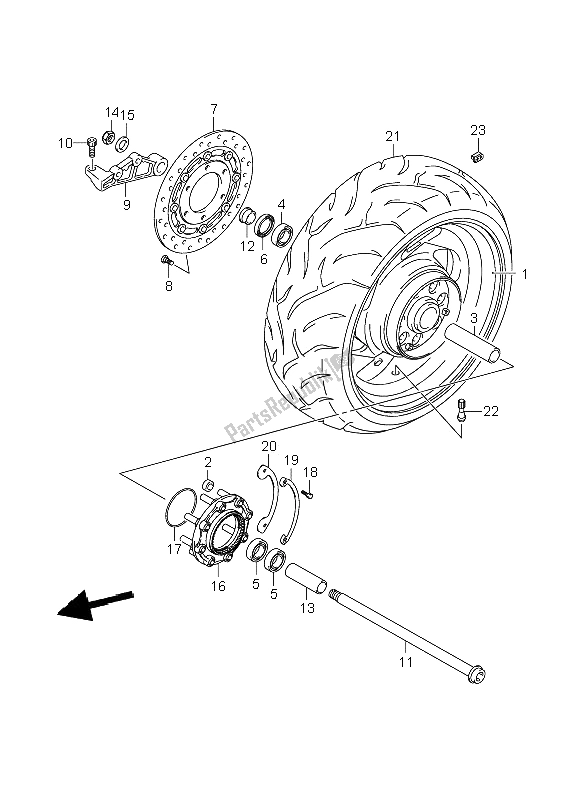 All parts for the Rear Wheel (vzr1800n-nu2) of the Suzuki VZR 1800 Rnzr2 M Intruder 2008