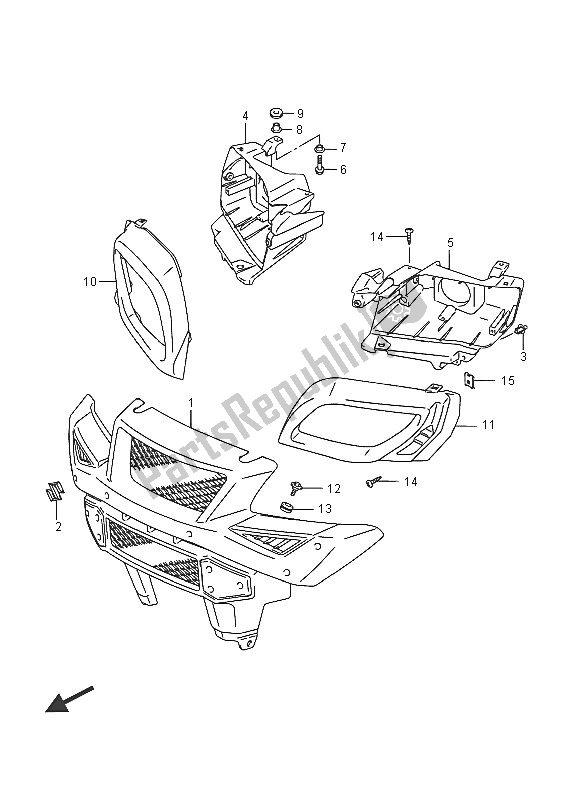 Todas las partes para Parrilla Delantera de Suzuki LT A 500X Kingquad AXI 4X4 2016