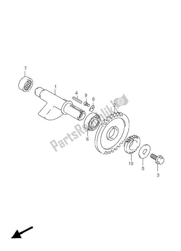 All parts for the Crank Balancer of the Suzuki LT A 450 XZ Kingquad 4X4 2009